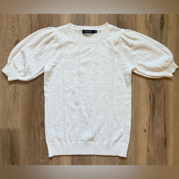 Merokeety Tops - Women's White Puff Sleeve Blouse